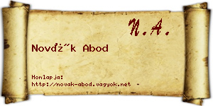Novák Abod névjegykártya
